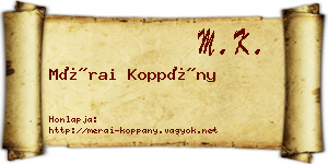 Mérai Koppány névjegykártya